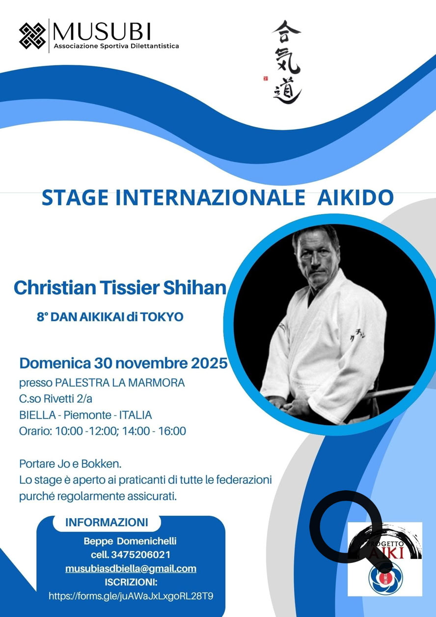 Stage di Aikido con il maestro Christian Tissier a Biella il 30 novembre 2025