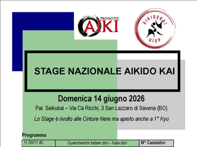 Stage nazionale di Aikido Kai in giugno 2026