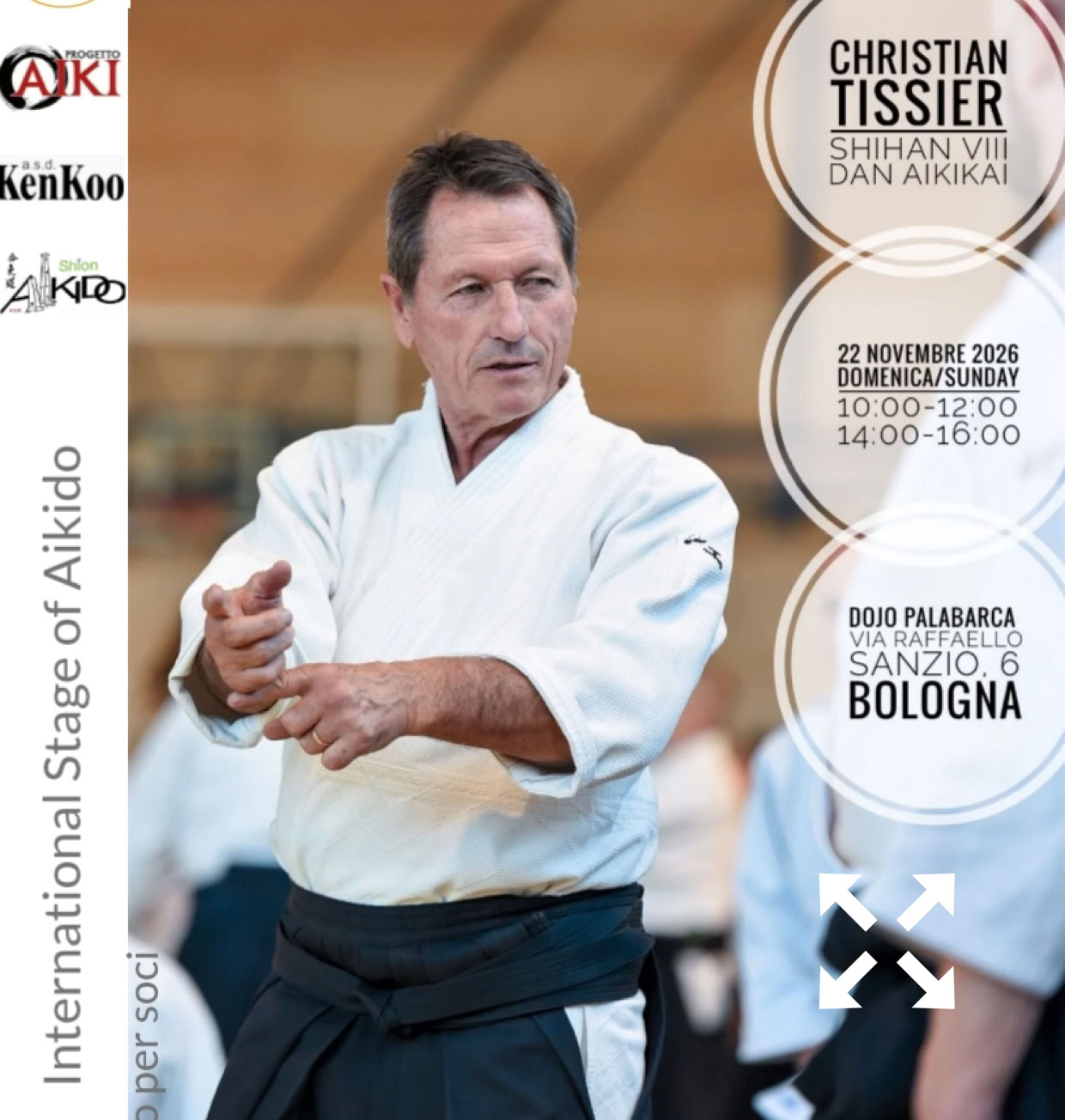 Locandina stage di Christian Tissier a Bologna 22 nov 2026